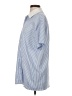 Shein Stripes Blue Short Sleeve Blouse Size 2 - photo 5