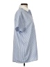 Shein Stripes Blue Short Sleeve Blouse Size 2 - photo 4