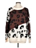 Elan 100% Acrylic Animal Print Brown Pullover Sweater Size L - photo 1