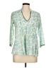 Roberta Roller Rabbit 100% Cotton Teal 3/4 Sleeve Blouse Size M - photo 1