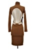 CEFIAN Solid Brown Casual Dress Size S (estimated) - photo 2
