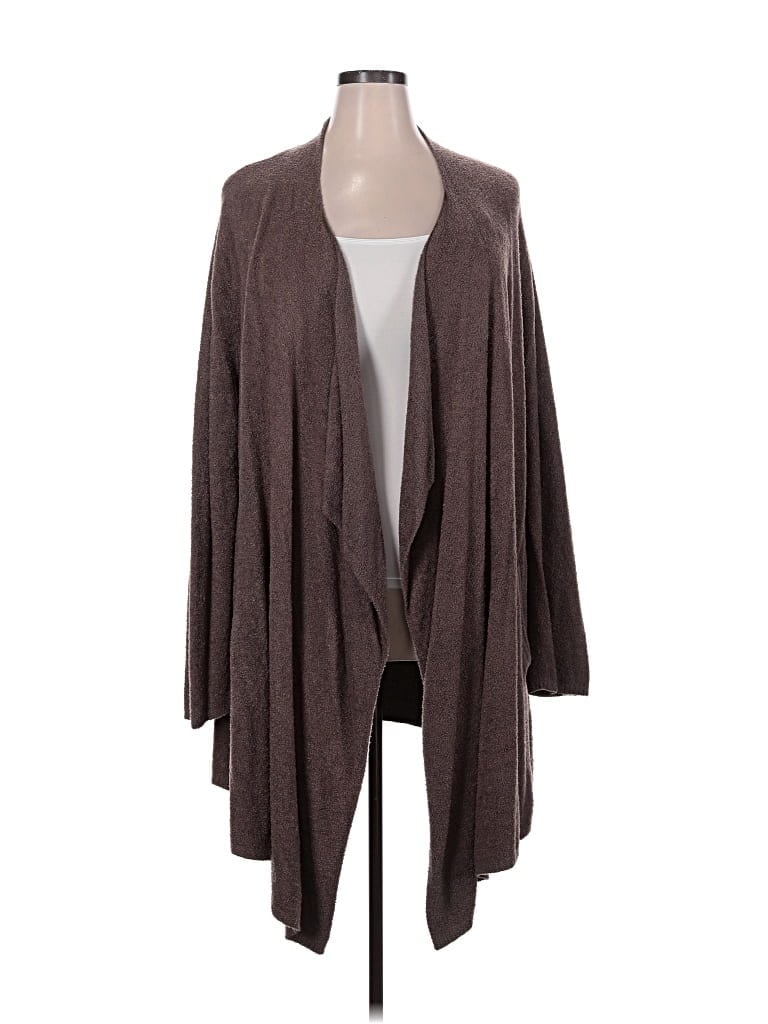 Pre-owned Barefoot Dreams Cardigan Sweater In Brown
