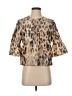 Carlisle 100% Polyester Animal Print Tan Short Sleeve Blouse Size 4 - photo 1