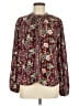 Hazel 100% Polyester Paisley Burgundy Long Sleeve Blouse Size M - photo 1