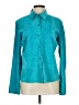 Express 100% Leather Teal Cardigan Size 13 - 14 - photo 1