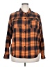 Unbranded Plaid Orange Long Sleeve Blouse Size 3X - photo 1