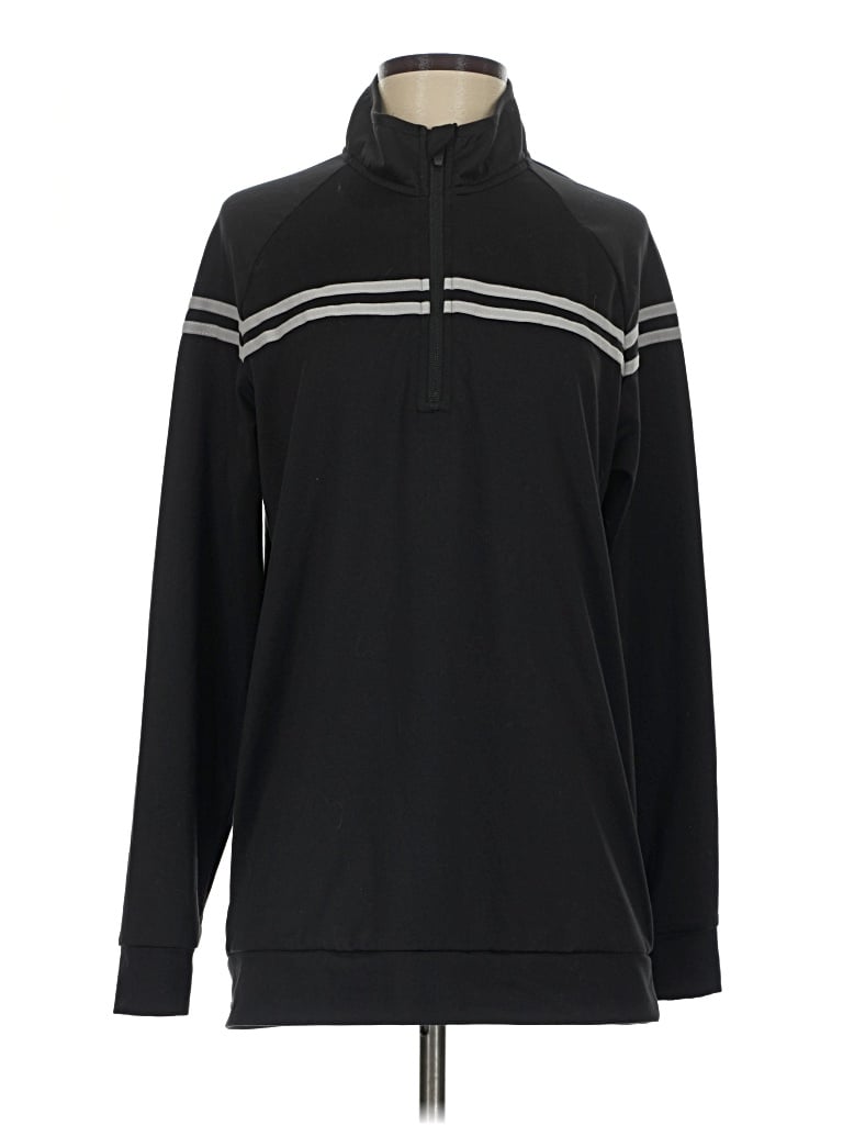 Pre-owned Zyia Active Pullover Sweater In Black