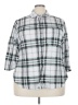 Eden & Olivia Plaid Silver Gray 3/4 Sleeve Blouse Size 3X - photo 1