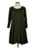 Soho Solid Green Casual Dress Size L - photo 1
