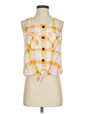a.n.a. A New Approach Sleeveless Button-Down Shirt (view 1)