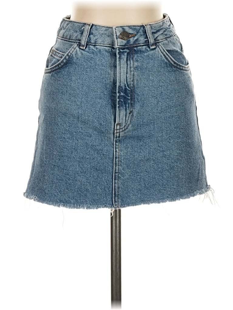 Pre-owned Subdued Denim Skirt In Blue