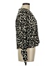 Naf Naf Animal Print Ivory Black Long Sleeve Blouse Size M - photo 4