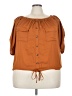Speed Limit 98 100% Polyester Brown Short Sleeve Blouse Size 3X - photo 1