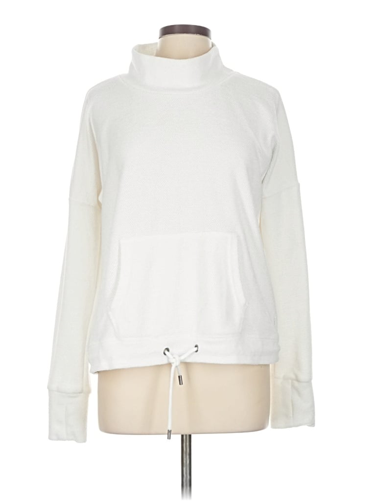 Pre-owned Zyia Active Turtleneck Sweater In White