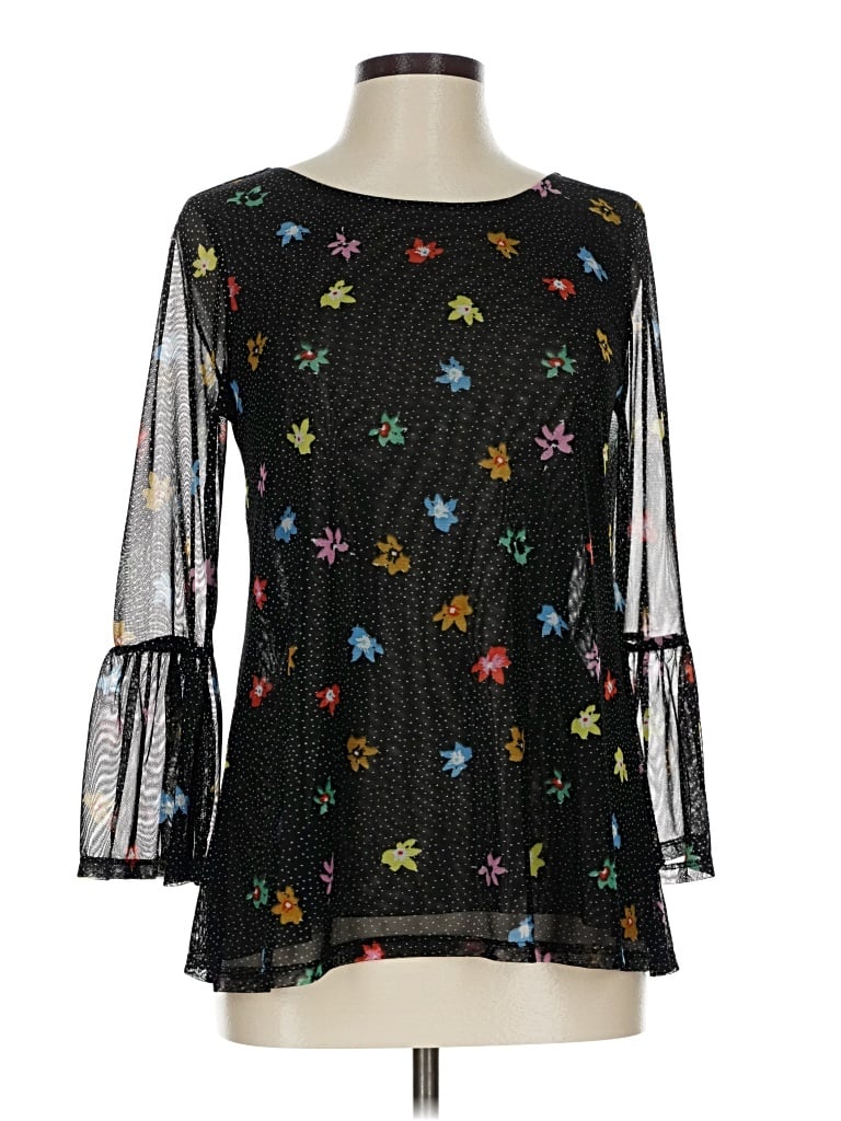 Pre-owned Cable & Gauge 3/4 Sleeve T-shirt In Black