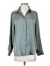 MNG 100% Polyester Metallic Gray Long Sleeve Blouse Size 4 - photo 1