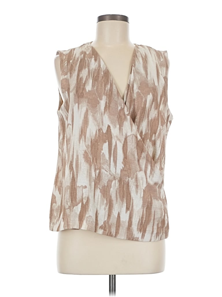 Pre-owned Halogen Sleeveless Blouse In Brown
