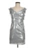Jay Godfrey 100% Polyester Metallic Silver Cocktail Dress Size 6 - photo 1