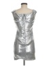 Jay Godfrey 100% Polyester Metallic Silver Cocktail Dress Size 6 - photo 2