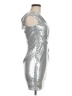 Jay Godfrey 100% Polyester Metallic Silver Cocktail Dress Size 6 - photo 4