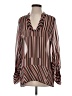 CAbi 100% Polyester Stripes Brown Long Sleeve Blouse Size S - photo 1