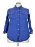 Woman Within Blue 3/4 Sleeve Button-Down Shirt Size 22 (1X) - photo 1