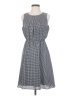 Elle 100% Polyester Checkered-gingham Gray Casual Dress Size S - photo 1