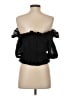 Express 100% Polyester Black 3/4 Sleeve Blouse Size S - photo 2