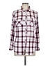 White Mark Plaid Burgundy Long Sleeve Button-Down Shirt Size M - photo 1
