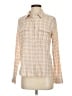 Paige Plaid Tan Long Sleeve Button-Down Shirt Size S - photo 1