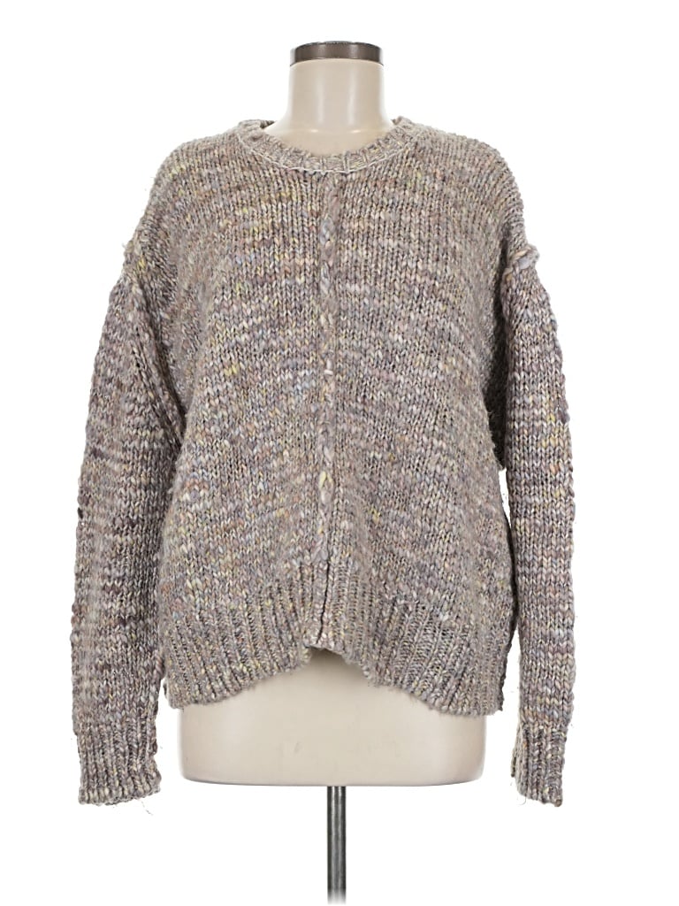 Pre-owned John & Jenn Long Sleeve Top Gray Crew Neck Tops