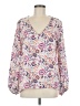 Assorted Brands 100% Polyester Floral Ivory Long Sleeve Blouse Size M - photo 1