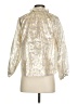 elliette Metallic Silver 3/4 Sleeve Blouse Size XS - photo 2
