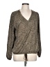 West Kei 100% Polyester Brown Long Sleeve Blouse Size L - photo 1