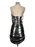 Halston Metallic Silver Cocktail Dress Size 2 - photo 2
