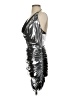 Halston Metallic Silver Cocktail Dress Size 2 - photo 5