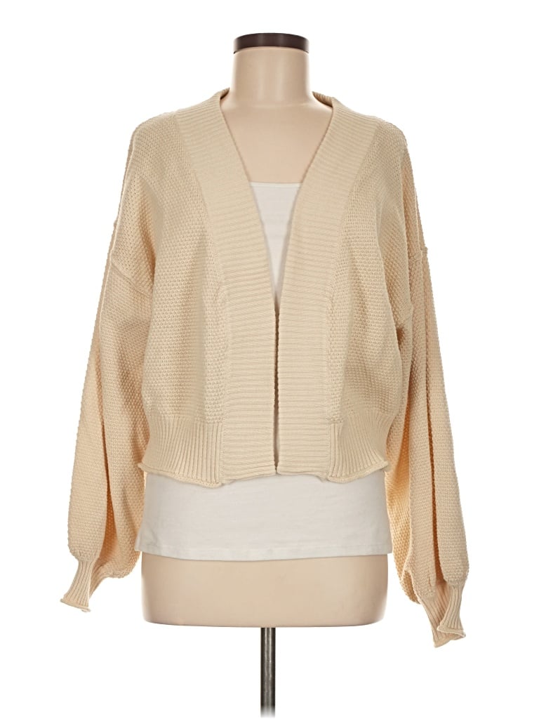 Pre-owned Flat White Cardigan Sweater In Brown