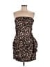 Ronny Kobo Animal Print Brown Cocktail Dress Size L - photo 1