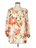 Orange 100% Viscose Orange Ivory 3/4 Sleeve Blouse Size L - photo 1