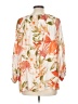 Orange 100% Viscose Orange Ivory 3/4 Sleeve Blouse Size L - photo 2