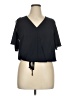 Veronica M. 100% Polyester Black Short Sleeve Blouse Size XL - photo 1