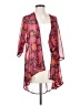Lularoe 100% Polyester Floral Animal Print Pink Kimono Size S - photo 1
