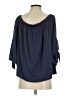 Soprano 100% Polyester Blue 3/4 Sleeve Blouse Size S - photo 2
