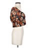 Paper Crane 100% Polyester Orange Short Sleeve Blouse Size S - photo 4