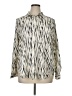 Millenium 100% Polyester Chevron-herringbone Silver Long Sleeve Blouse Size 1X - photo 1