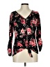 No Boundaries Floral Black Long Sleeve Blouse Size L - photo 1