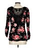 No Boundaries Floral Black Long Sleeve Blouse Size L - photo 2