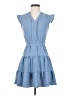 Monteau Solid Blue Casual Dress Size XS - photo 1