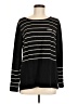 August Silk Stripes Black Pullover Sweater Size M - photo 1