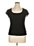 Nine & Co. 100% Polyester Solid Black Short Sleeve Top Size XL - photo 1